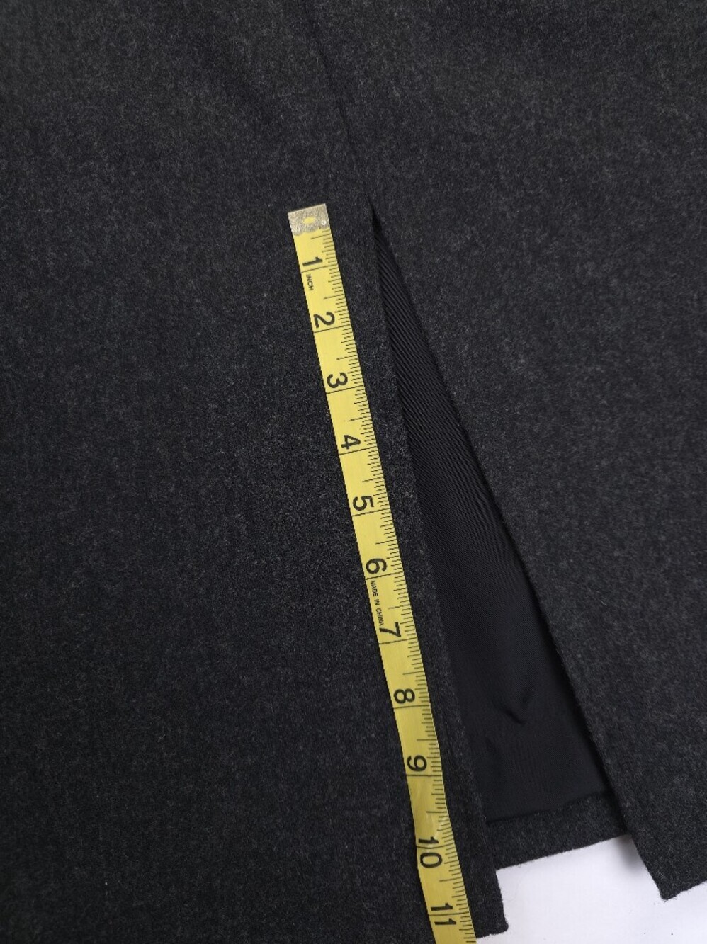 Classic Wool Long Black Pencil Skirt Sz 12 - Picture 10 of 11